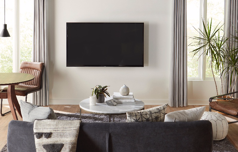 Tv console deals under mounted tv